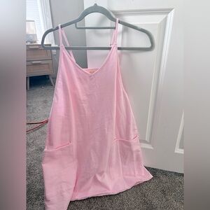 Listicle Pink Slip Dress with Pockets